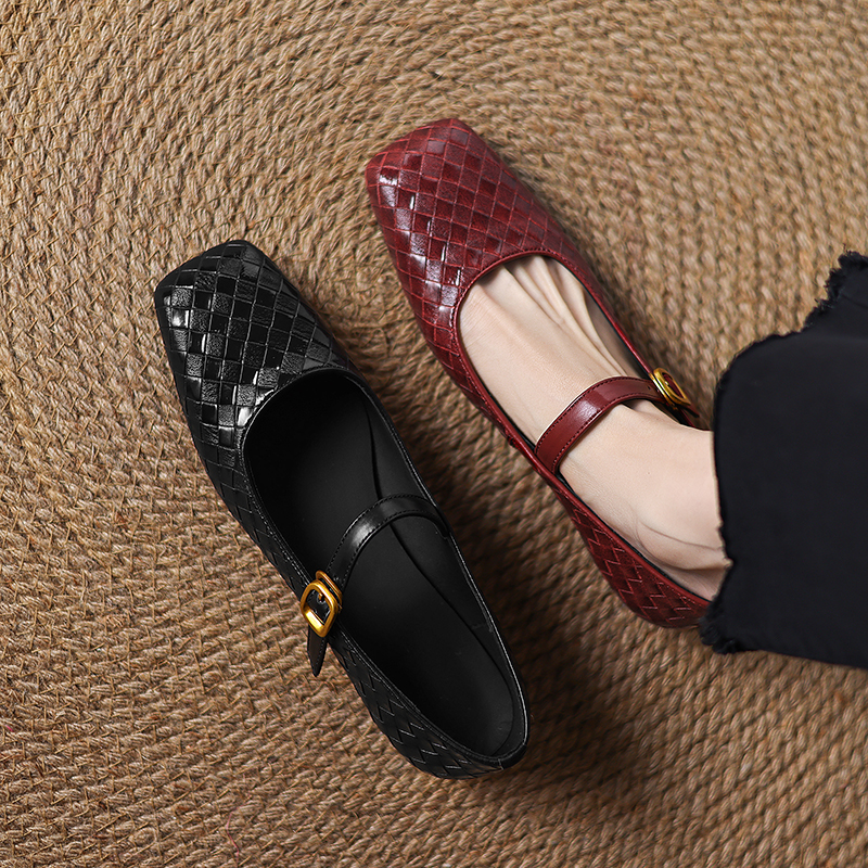 Woven Flat Bottom Mary Jane Wo - Casual Sandal Leather บทวิจารณ์และราคา