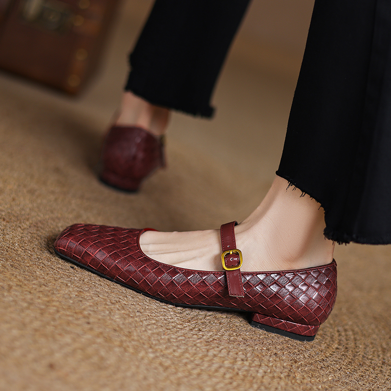 Woven Flat Bottom Mary Jane Wo - Casual Sandal Leather บทวิจารณ์และราคา