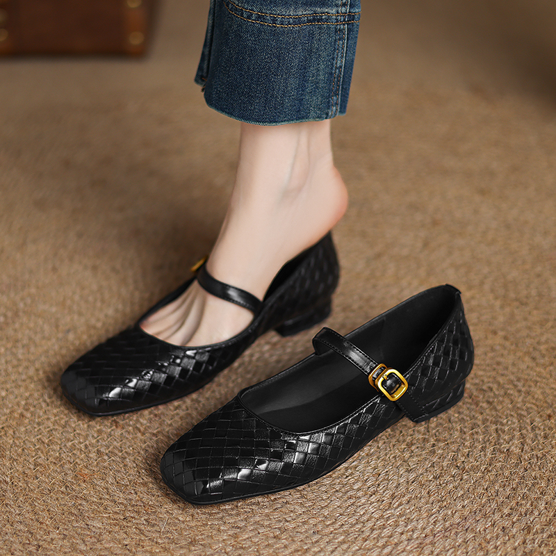 Woven Flat Bottom Mary Jane Wo - Casual Sandal Leather บทวิจารณ์และราคา