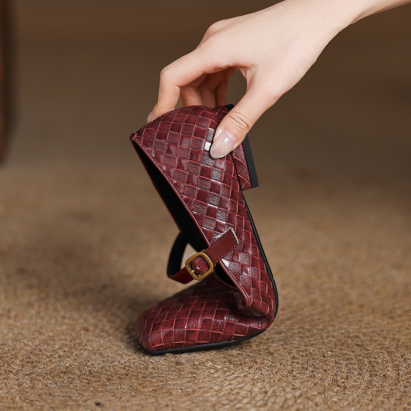 Woven Flat Bottom Mary Jane Wo - Casual Sandal Leather บทวิจารณ์และราคา