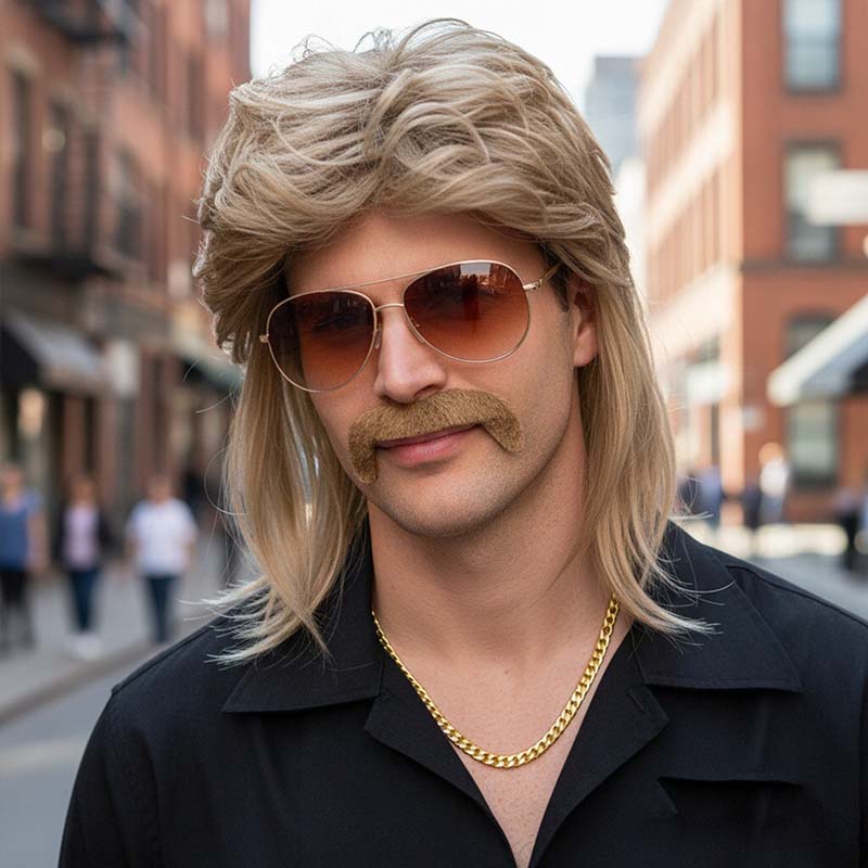 80s Disco Synthetic Wig Set Go - Sunglass Retainer Cord บทวิจารณ์และราคา