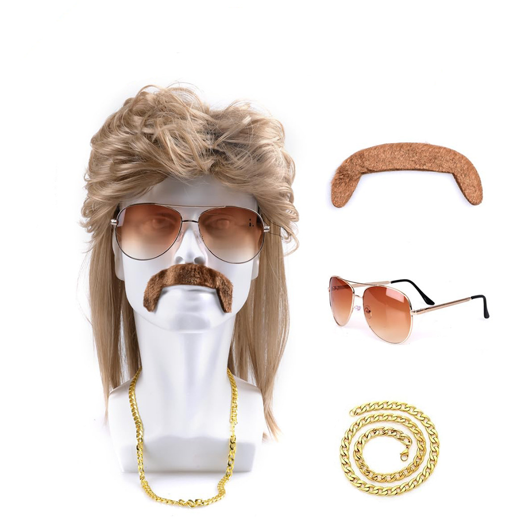 80s Disco Synthetic Wig Set Go - Sunglass Retainer Cord บทวิจารณ์และราคา