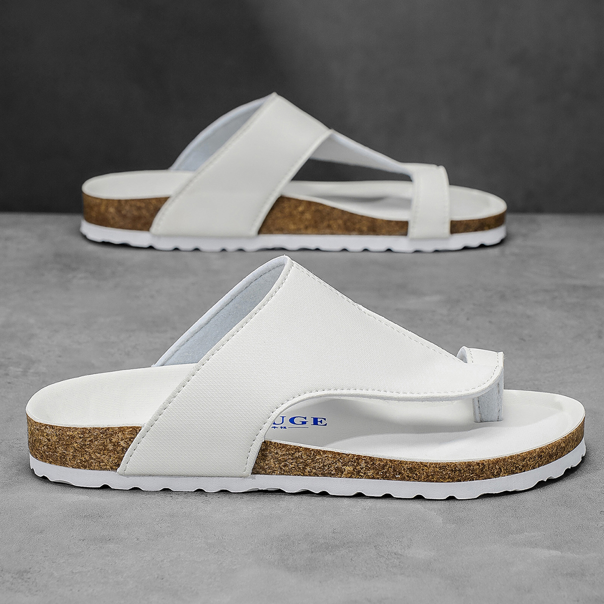 Big Size 48 49 Cork Slippers M - Flip Flop Leather Men บทวิจารณ์และราคา