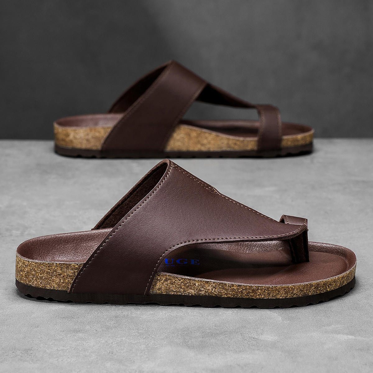 Big Size 48 49 Cork Slippers M - Flip Flop Leather Men บทวิจารณ์และราคา