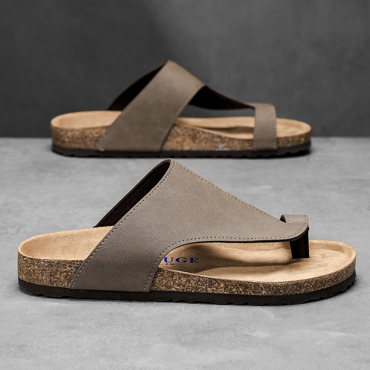Big Size 48 49 Cork Slippers M - Flip Flop Leather Men บทวิจารณ์และราคา