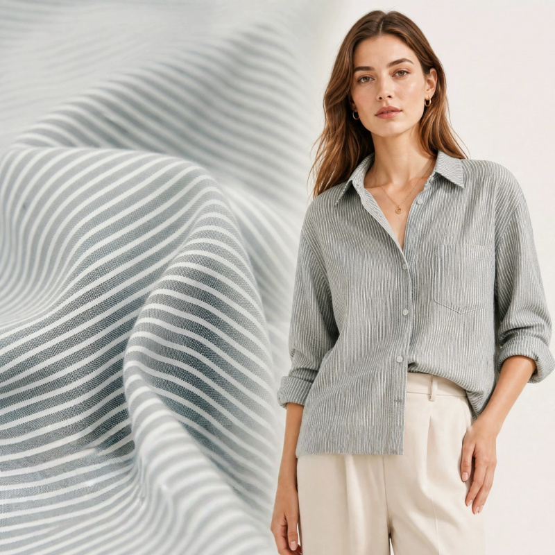 Japanese-style gray-white fine - Linen Shirt Breathable บทวิจารณ์และราคา
