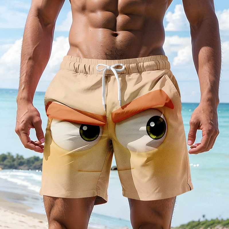 Funny Cartoon Face Graphic Swi - Trunks Board Surf บทวิจารณ์และราคา