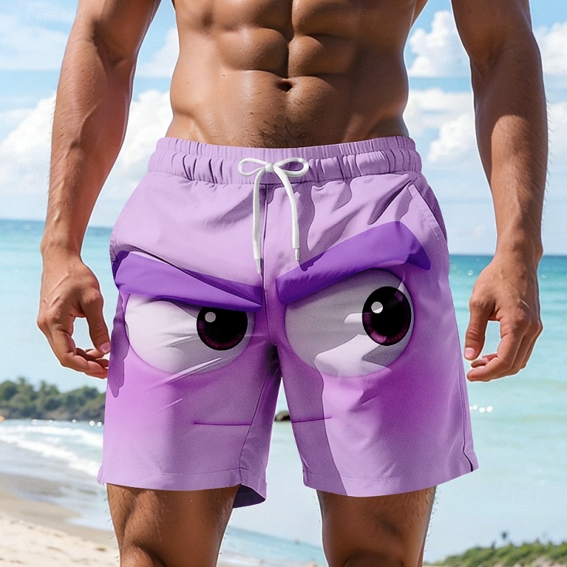 Funny Cartoon Face Graphic Swi - Trunks Board Surf บทวิจารณ์และราคา