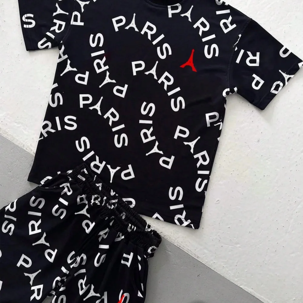 Men Letter Print Round Neck Sh - Tee Graphic Print บทวิจารณ์และราคา