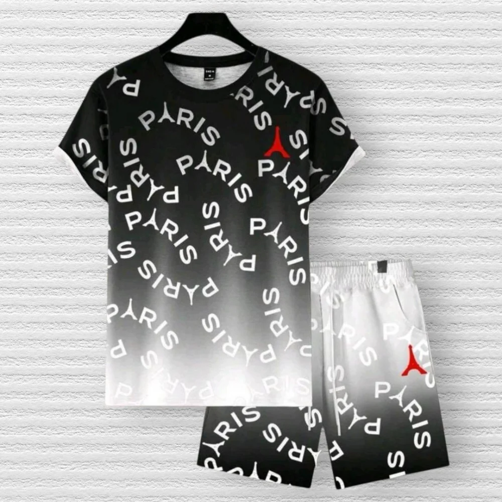 Men Letter Print Round Neck Sh - Tee Graphic Print บทวิจารณ์และราคา