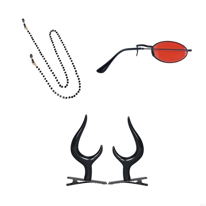 DXAE Devil Horns Hair Clips Mo - Sunglass Retainer Cord บทวิจารณ์และราคา