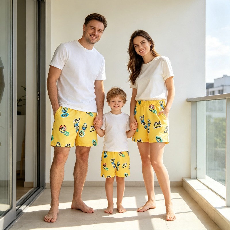 Boys Minions Printed Swim Shor - Trunks Board Surf บทวิจารณ์และราคา