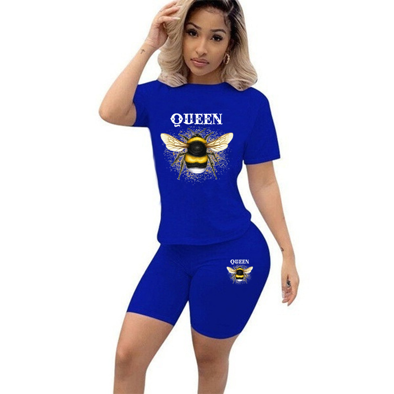 Women Two Piece Set Summer Sho - Tee Graphic Print บทวิจารณ์และราคา