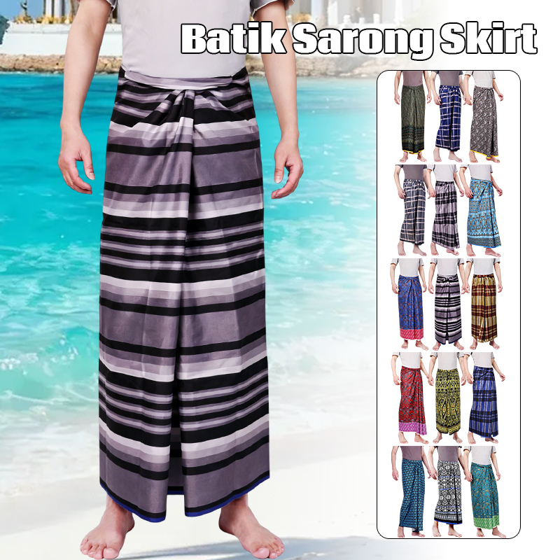 Men Women Batik Sarong Skirt E - Sarong Men Wrap บทวิจารณ์และราคา