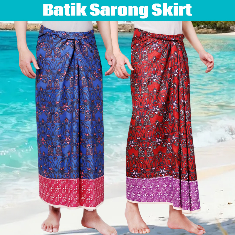 Men Women Batik Sarong Skirt E - Sarong Men Wrap บทวิจารณ์และราคา