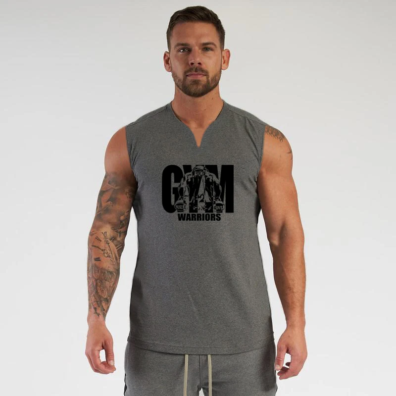 Summer Running V Neck Vests Gy - Tank Top Muscle บทวิจารณ์และราคา