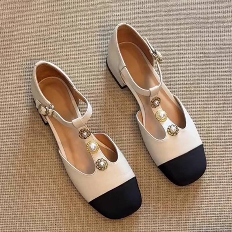 Women Square Toe Heeled Sandal - Casual Sandal Leather บทวิจารณ์และราคา