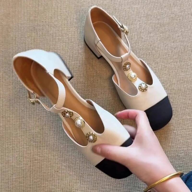Women Square Toe Heeled Sandal - Casual Sandal Leather บทวิจารณ์และราคา