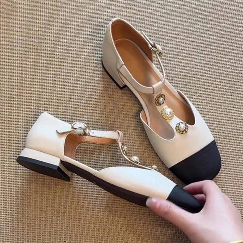 Women Square Toe Heeled Sandal - Casual Sandal Leather บทวิจารณ์และราคา