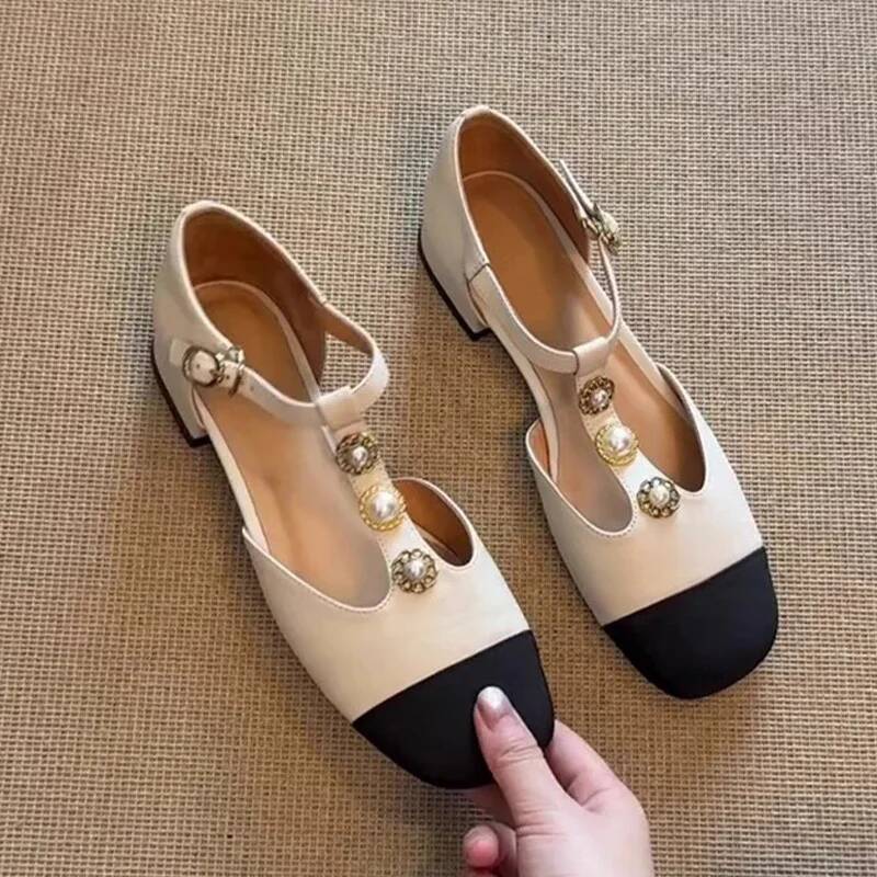 Women Square Toe Heeled Sandal - Casual Sandal Leather บทวิจารณ์และราคา