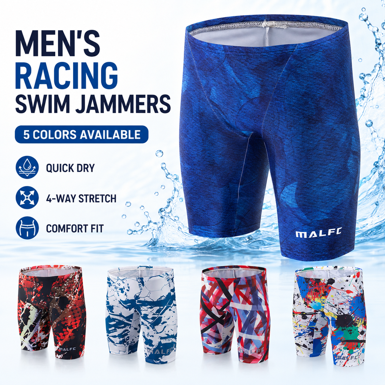 MALFC Summer Men's Swim Jammer - Swim Trunk Quick Dry บทวิจารณ์และราคา