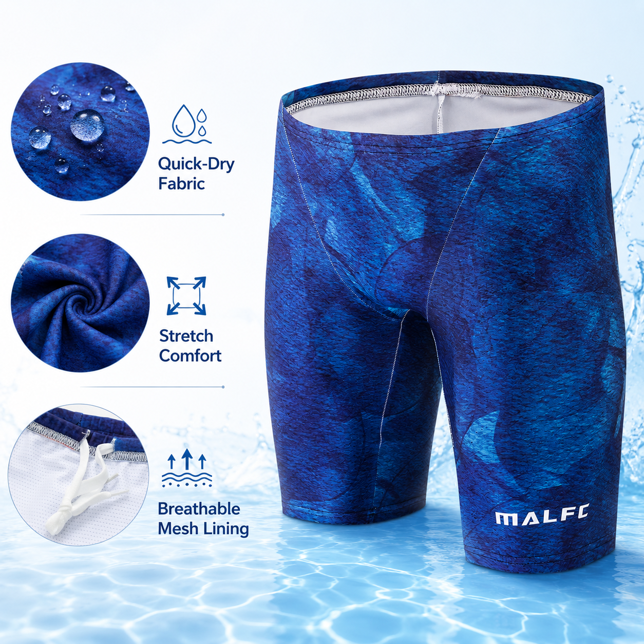 MALFC Summer Men's Swim Jammer - Swim Trunk Quick Dry บทวิจารณ์และราคา