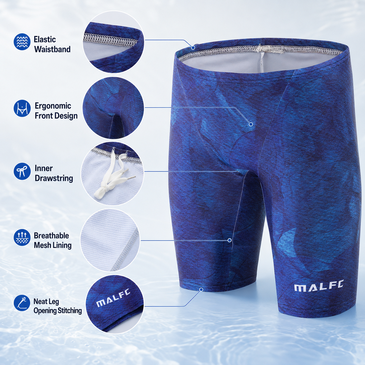MALFC Summer Men's Swim Jammer - Swim Trunk Quick Dry บทวิจารณ์และราคา