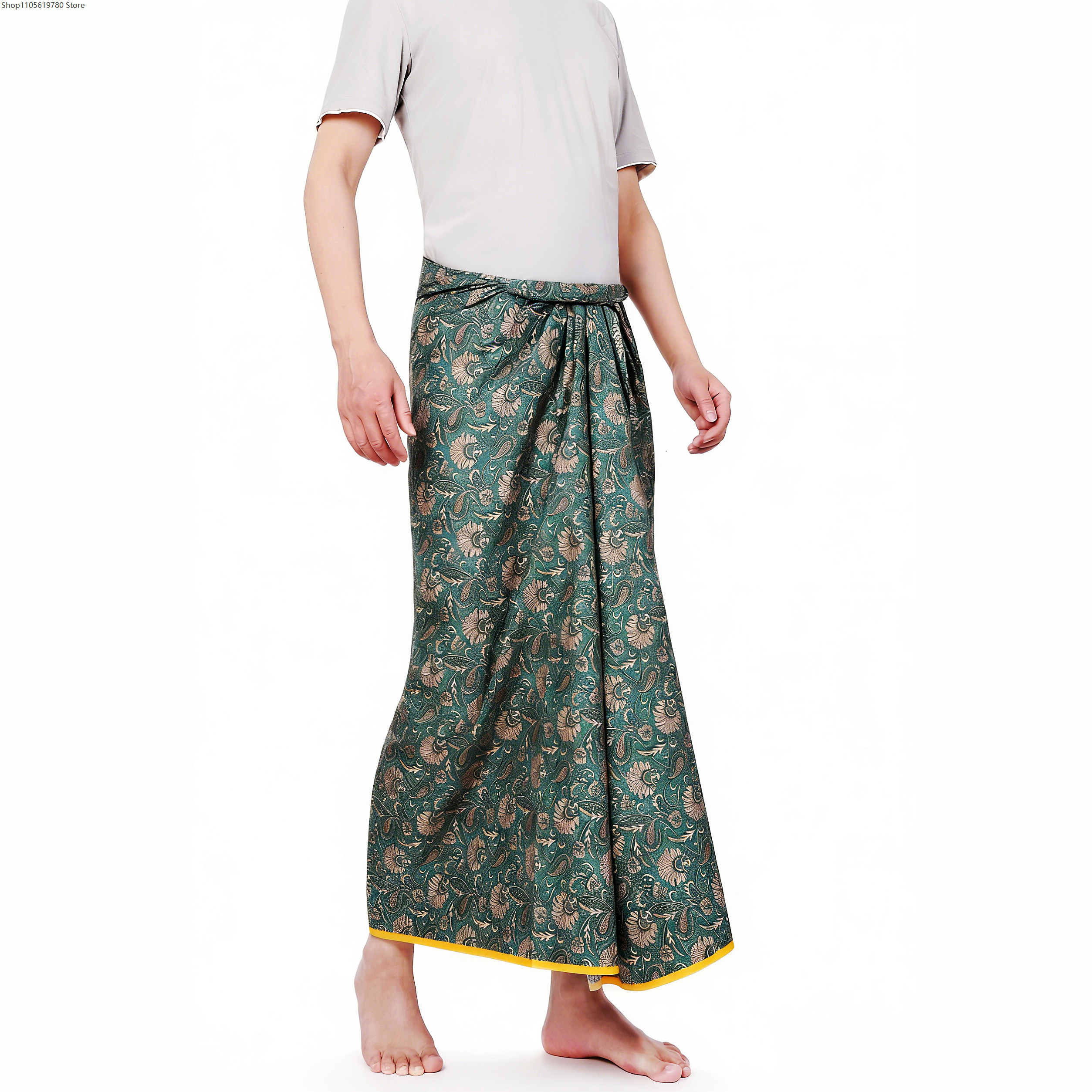 Ethnic Batik Sarong Wrap Skirt - Sarong Men Wrap บทวิจารณ์และราคา