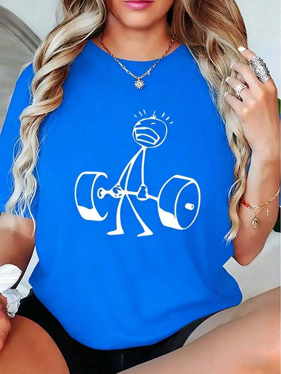 Oversized Funny Workout Graphi - Tee Graphic Print บทวิจารณ์และราคา