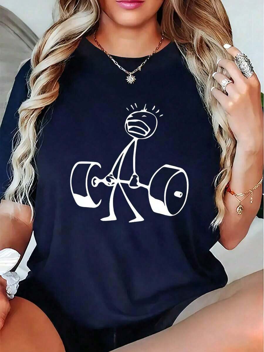 Oversized Funny Workout Graphi - Tee Graphic Print บทวิจารณ์และราคา