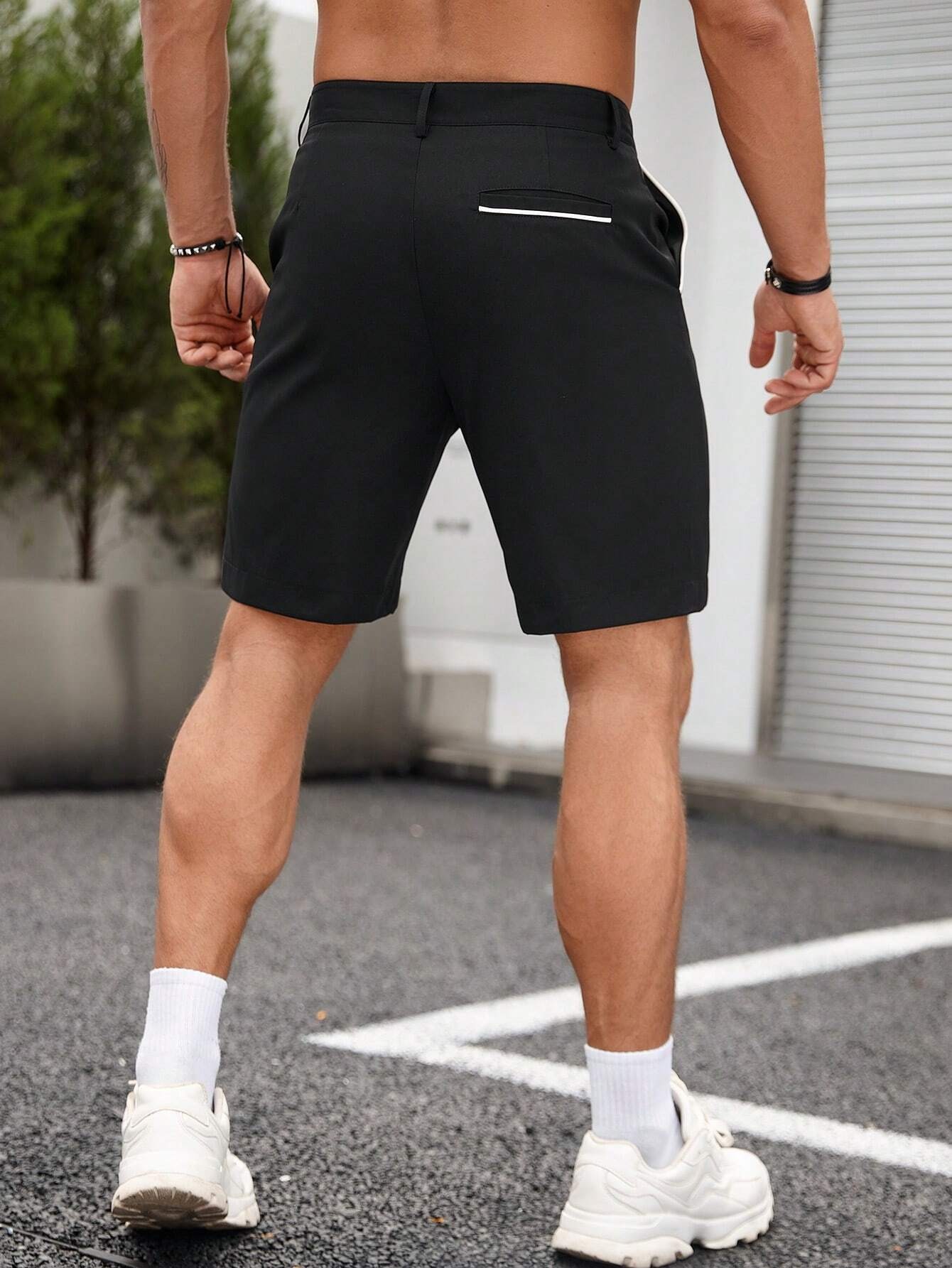 Men's Contrast Trim Chino Shor - Shorts Chino Slim บทวิจารณ์และราคา