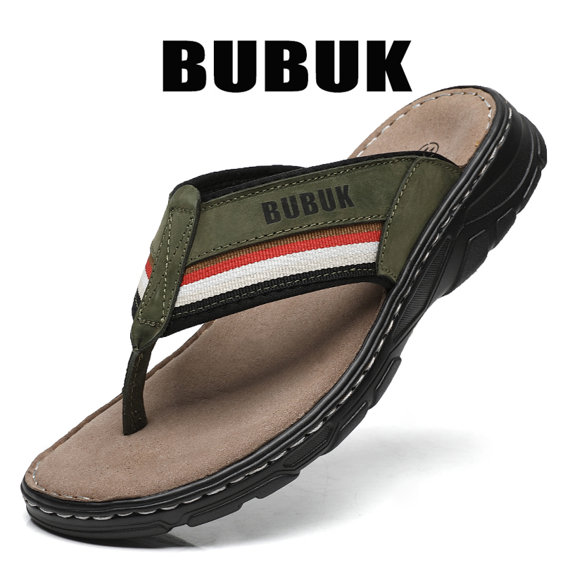 Bubuk Men's First-Layer Cowhid - Flip Flop Leather Men บทวิจารณ์และราคา