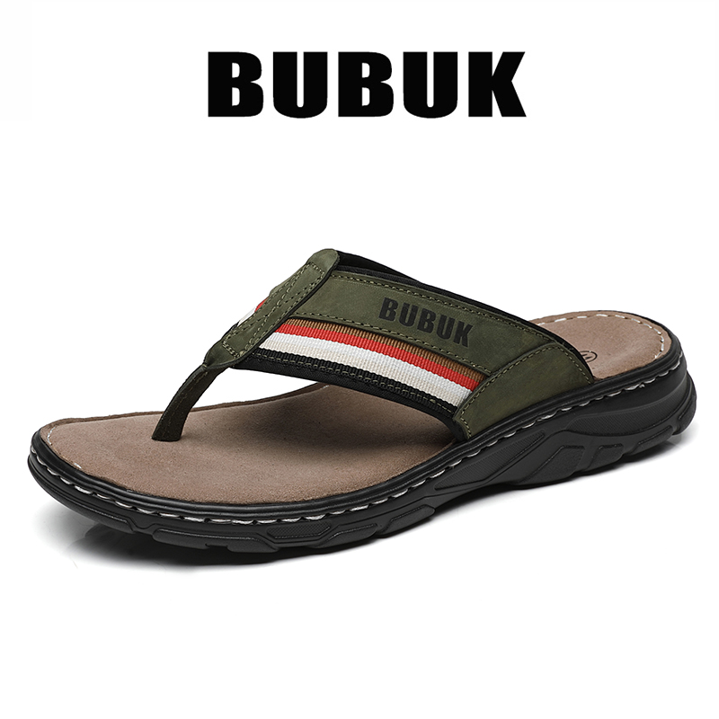 Bubuk Men's First-Layer Cowhid - Flip Flop Leather Men บทวิจารณ์และราคา