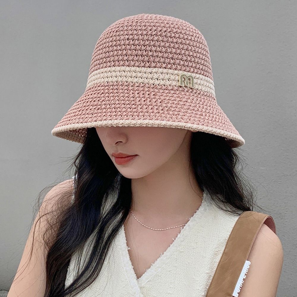 Fashion Elegant Bow Fisherman  - Bucket Hat Straw บทวิจารณ์และราคา
