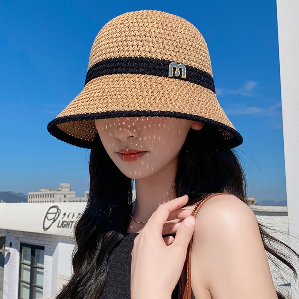 Fashion Elegant Bow Fisherman  - Bucket Hat Straw บทวิจารณ์และราคา