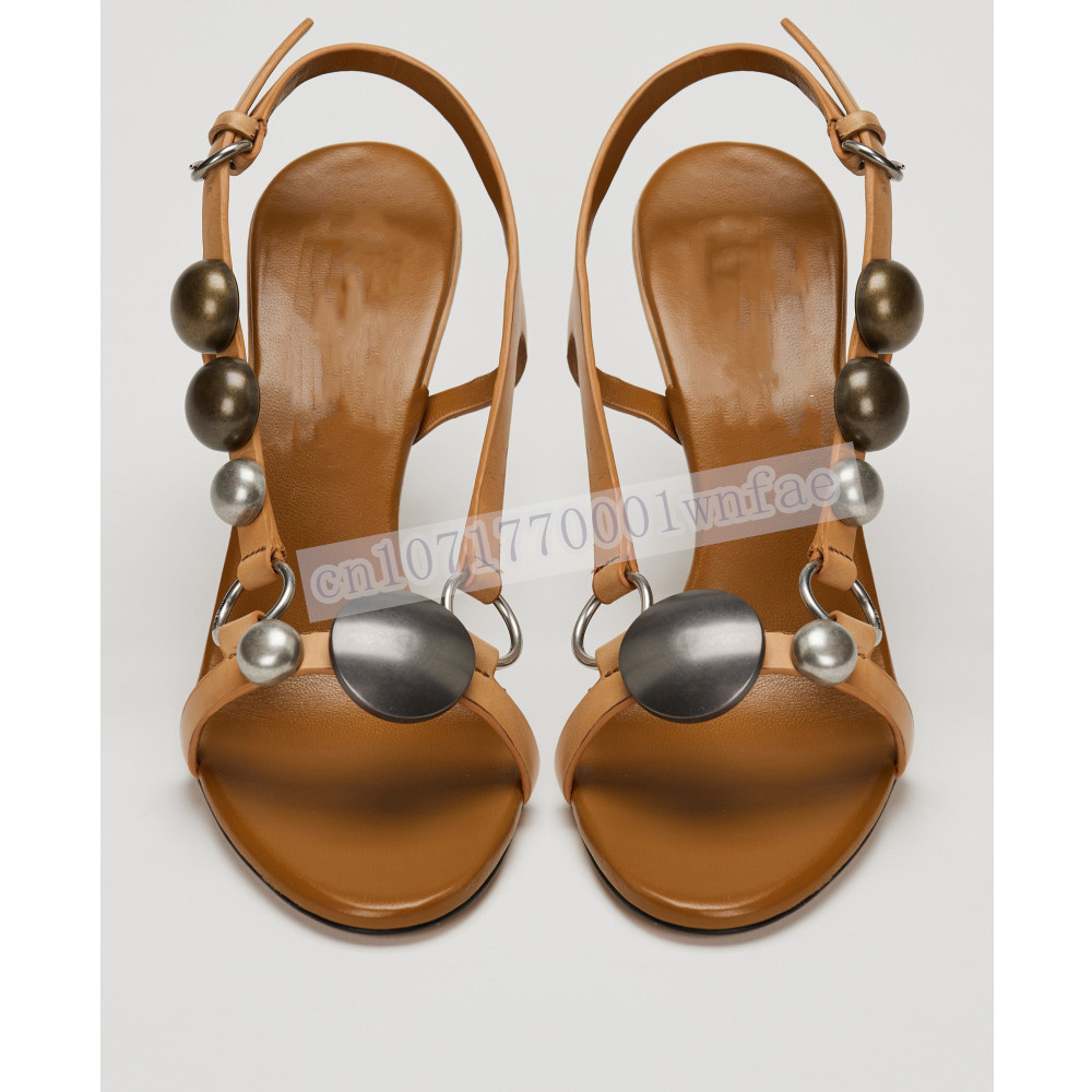 Women Brown Leather Slingback  - Casual Sandal Leather บทวิจารณ์และราคา