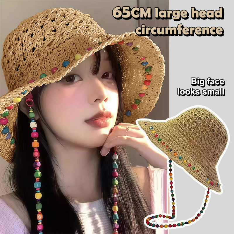 Retro Versatile Hollow Big Bri - Bucket Hat Straw บทวิจารณ์และราคา