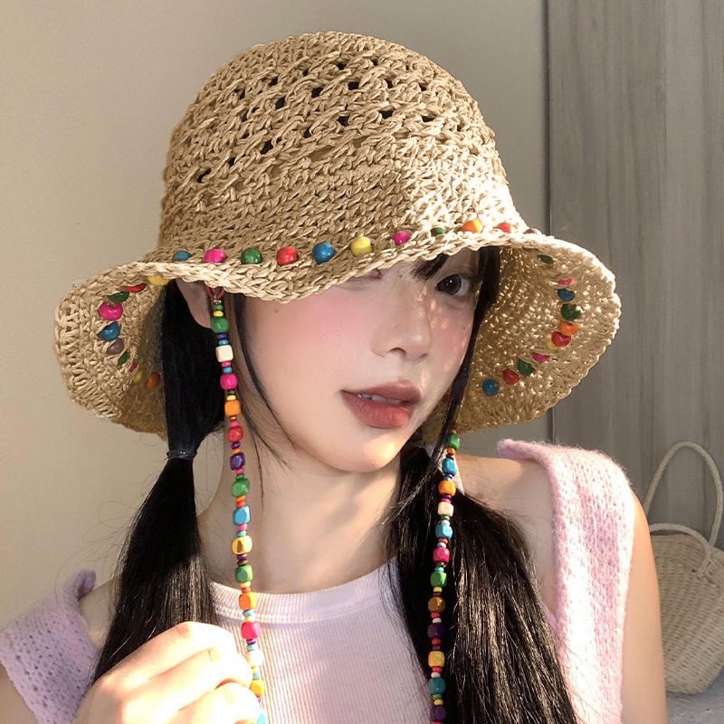 Retro Versatile Hollow Big Bri - Bucket Hat Straw บทวิจารณ์และราคา