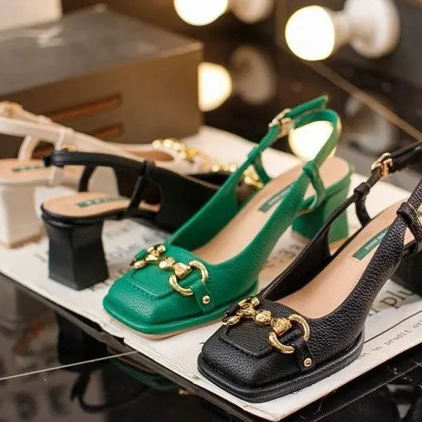 2026 New Retro Square Head Hig - Casual Sandal Leather บทวิจารณ์และราคา