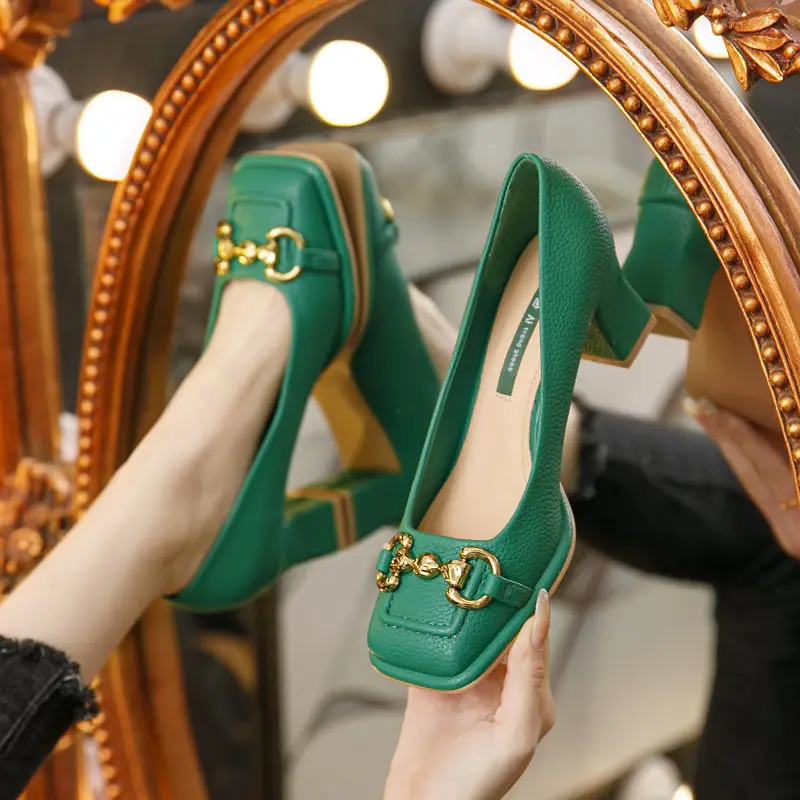 2026 New Retro Square Head Hig - Casual Sandal Leather บทวิจารณ์และราคา