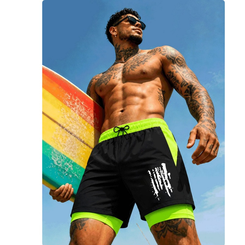 Men'S Two-In-One Double Layer  - Trunks Board Surf บทวิจารณ์และราคา