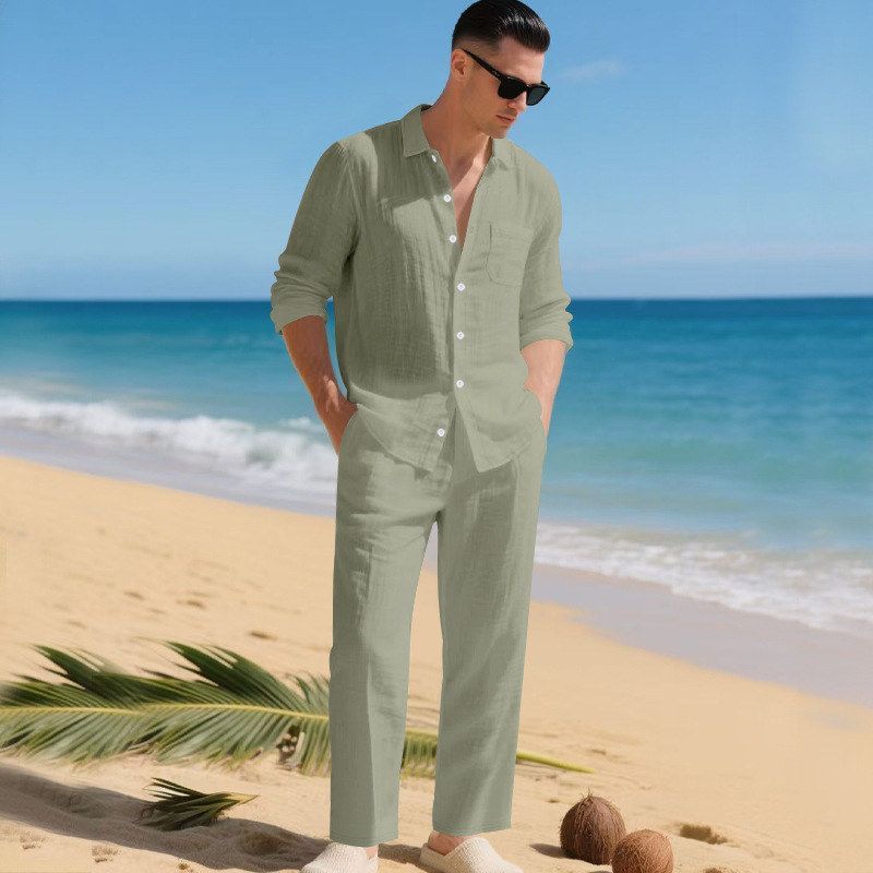 Men's Autumn Loose Linen  Colo - Linen Shirt Breathable บทวิจารณ์และราคา