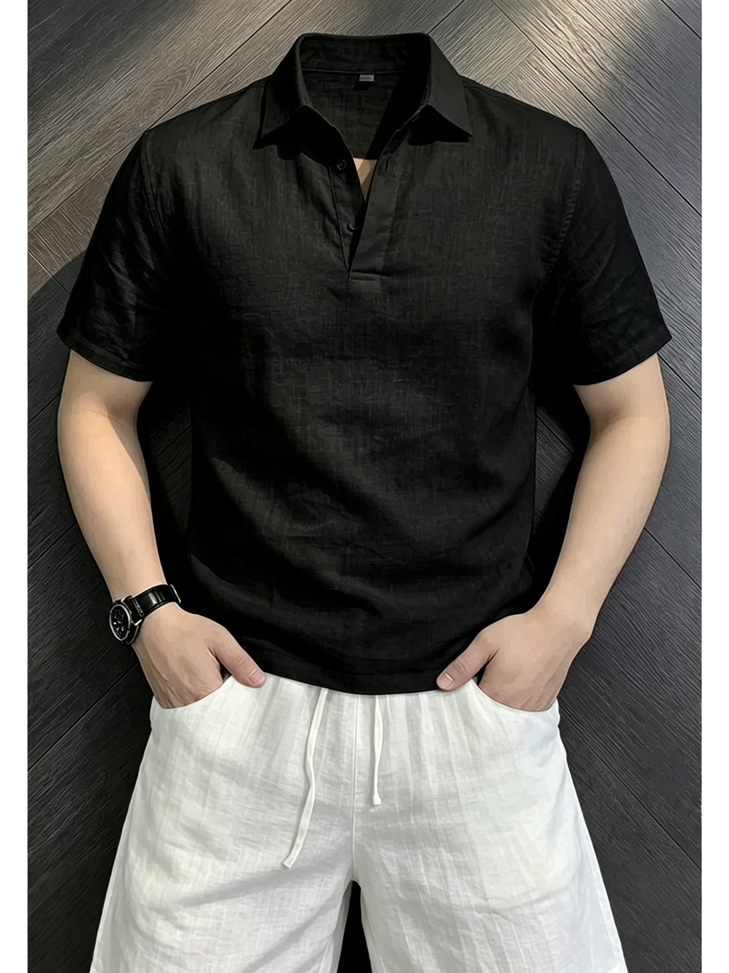 White Linen Short Sleeve  Shir - Linen Shirt Breathable บทวิจารณ์และราคา