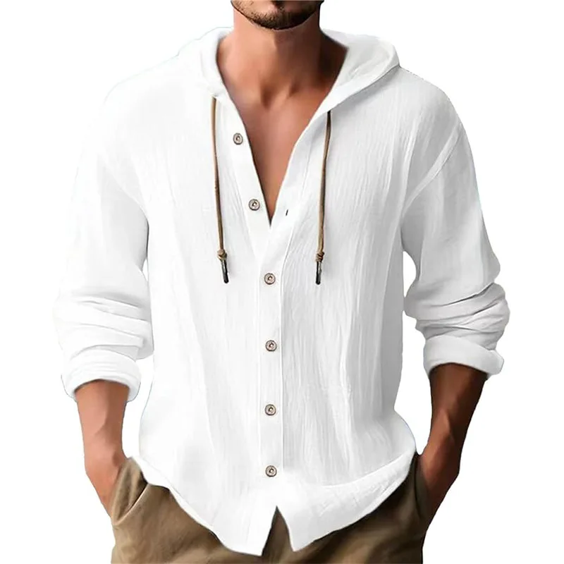 Men's solid color casual long- - Short Linen Drawstring บทวิจารณ์และราคา