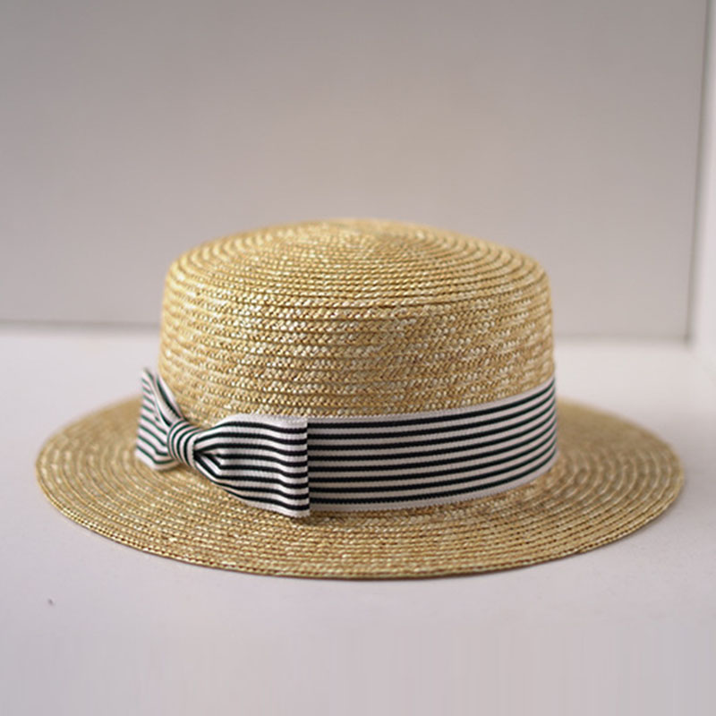 Wide Brim Boater Hats Flat Top - Bucket Hat Straw บทวิจารณ์และราคา