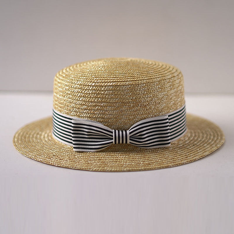 Wide Brim Boater Hats Flat Top - Bucket Hat Straw บทวิจารณ์และราคา