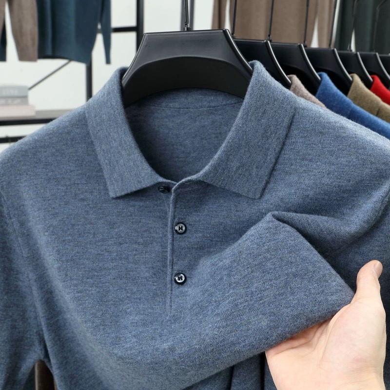 Fashion luxury knitted long sl - Polo Shirt Pique บทวิจารณ์และราคา