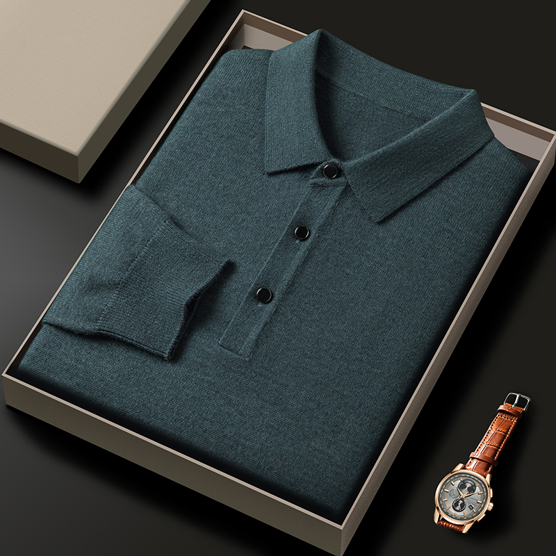 Fashion luxury knitted long sl - Polo Shirt Pique บทวิจารณ์และราคา