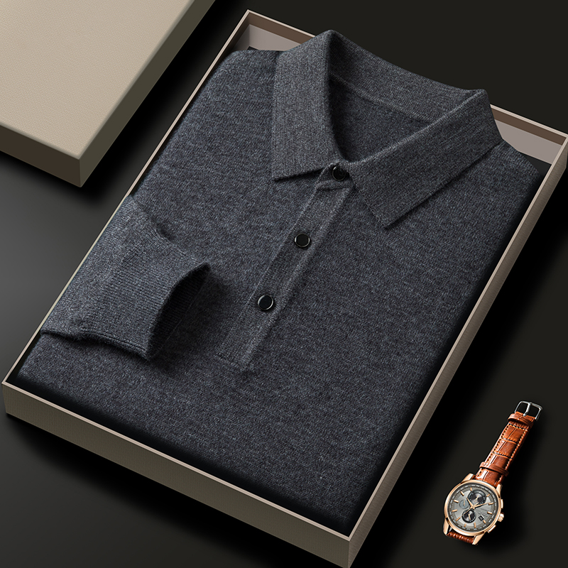 Fashion luxury knitted long sl - Polo Shirt Pique บทวิจารณ์และราคา