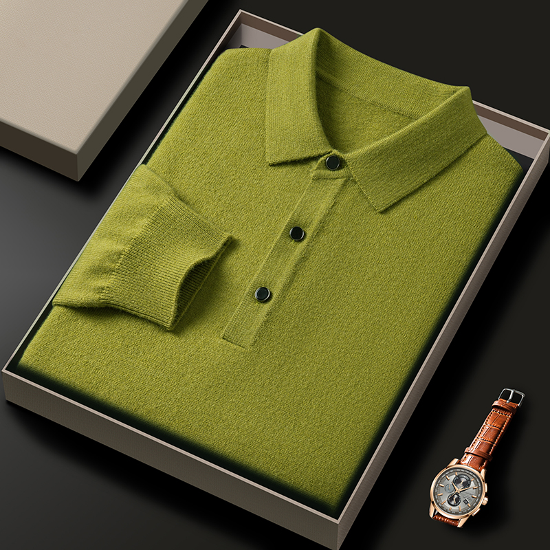 Fashion luxury knitted long sl - Polo Shirt Pique บทวิจารณ์และราคา